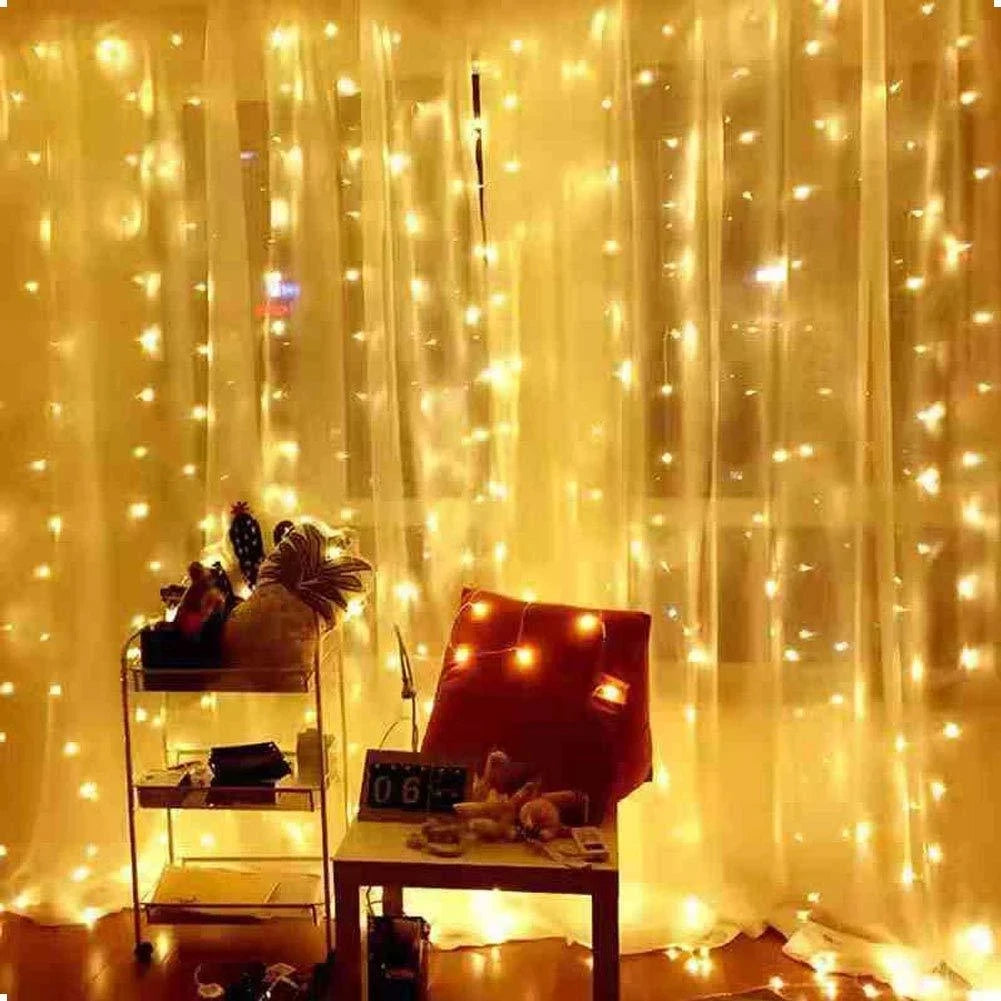 Christmas Lights Curtain Garland Merry Christmas Decor for Home 2025 Xmas