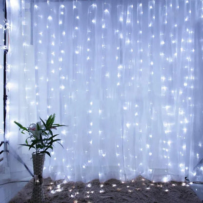 Christmas Lights Curtain Garland Merry Christmas Decor for Home 2025 Xmas