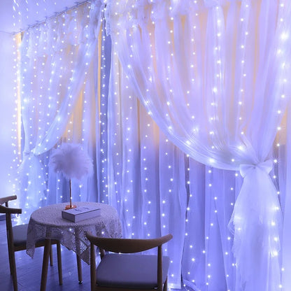 Christmas Lights Curtain Garland Merry Christmas Decor for Home 2025 Xmas