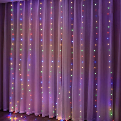 Christmas Lights Curtain Garland Merry Christmas Decor for Home 2025 Xmas