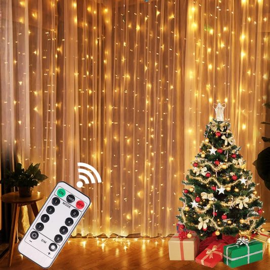 Christmas Lights Curtain Garland Merry Christmas Decor for Home 2025 Xmas