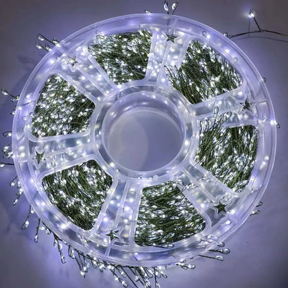 220V EU Plug 30M/50M/75M LED Tree Firecracker Copper Wire String Garden