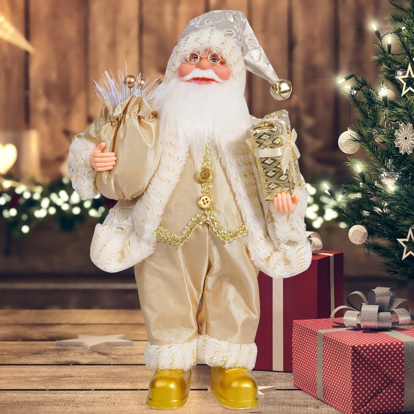1 new Santa Claus statue ornaments, suitable for Christmas desktop