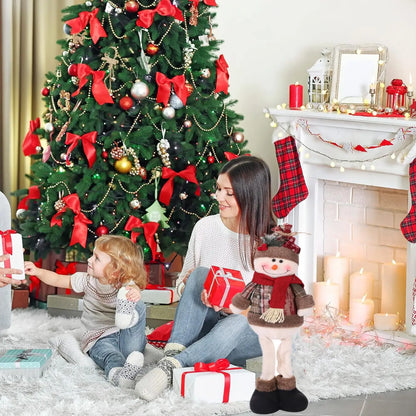 3PCS Retractable Christmas Decorative Dolls Set Reindeer Snowman Santa Claus