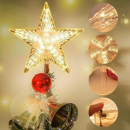 15cm Christmas Tree Decoration Stars Warm White Lights Home Room Decor