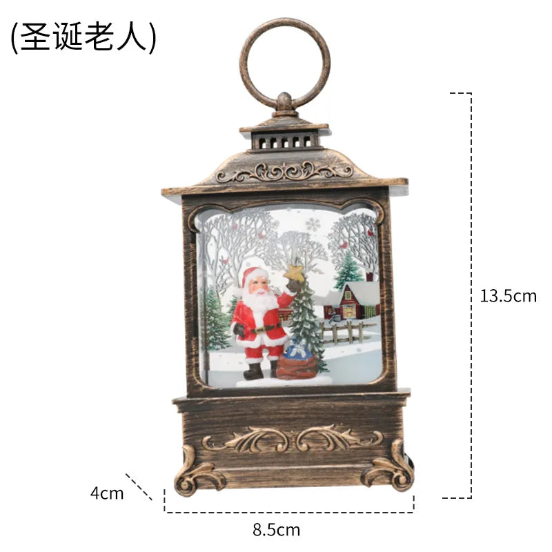 Lighted Christmas Snow Globe Lantern Battery Operated LED Night Light