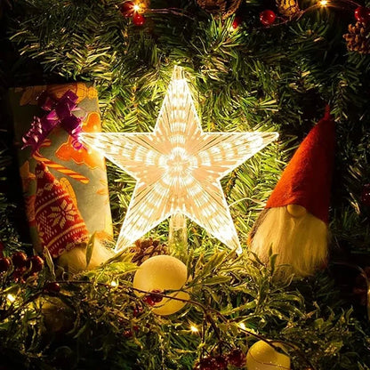 15cm Christmas Tree Decoration Stars Warm White Lights Home Room Decor