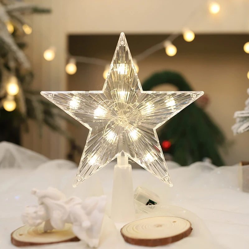 15cm Christmas Tree Decoration Stars Warm White Lights Home Room Decor