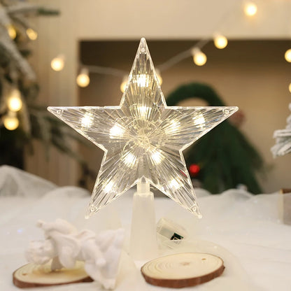 15cm Christmas Tree Decoration Stars Warm White Lights Home Room Decor