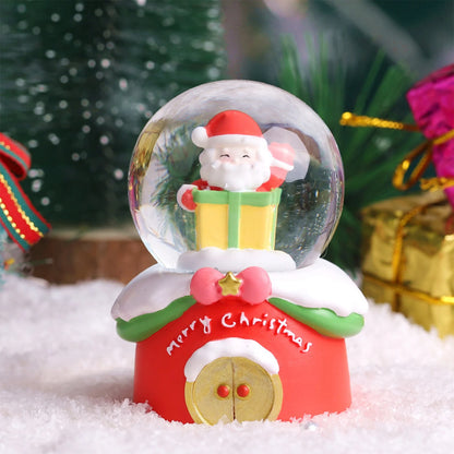 Christmas Crystal Ball Lighting LED Musical Snow Globe Cute Ornament