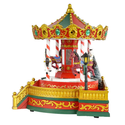 New Christmas gift carousel decoration ornament, music box, LED light