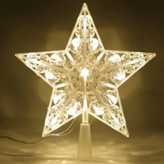 15cm Christmas Tree Decoration Stars Warm White Lights Home Room Decor