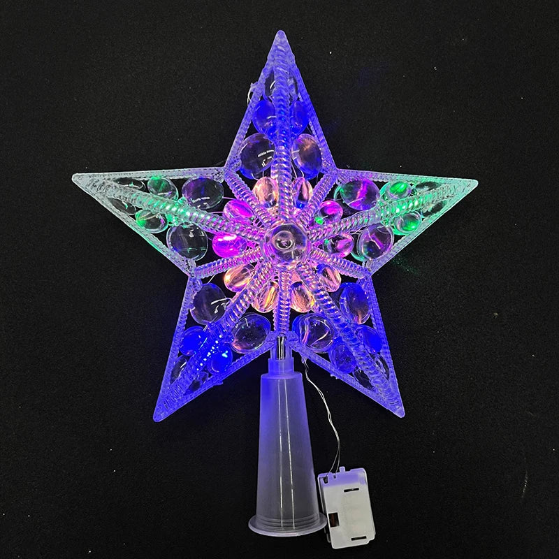 15cm Christmas Tree Decoration Stars Warm White Lights Home Room Decor