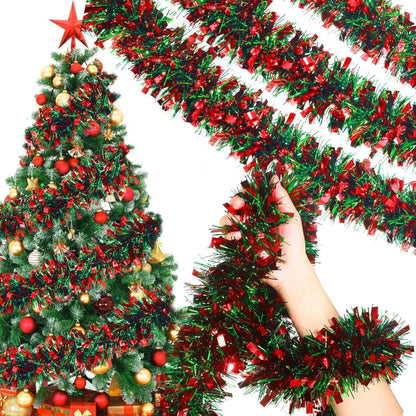 Christmas Tree Decorations Christmas Tinsel Garland Metallic Shiny Garland