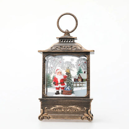 Lighted Christmas Snow Globe Lantern Battery Operated LED Night Light