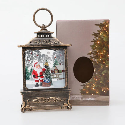 Lighted Christmas Snow Globe Lantern Battery Operated LED Night Light