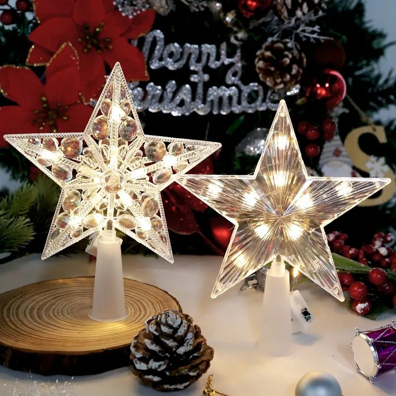 15cm Christmas Tree Decoration Stars Warm White Lights Home Room Decor
