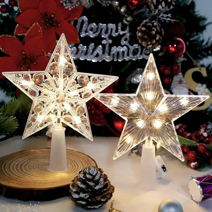 15cm Christmas Tree Decoration Stars Warm White Lights Home Room Decor