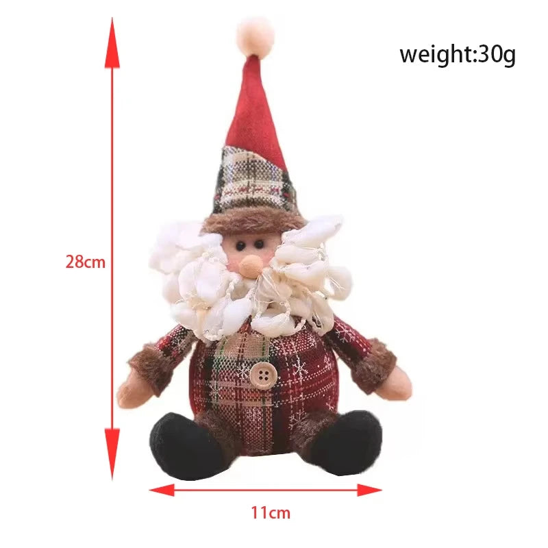 3PCS Retractable Christmas Decorative Dolls Set Reindeer Snowman Santa Claus