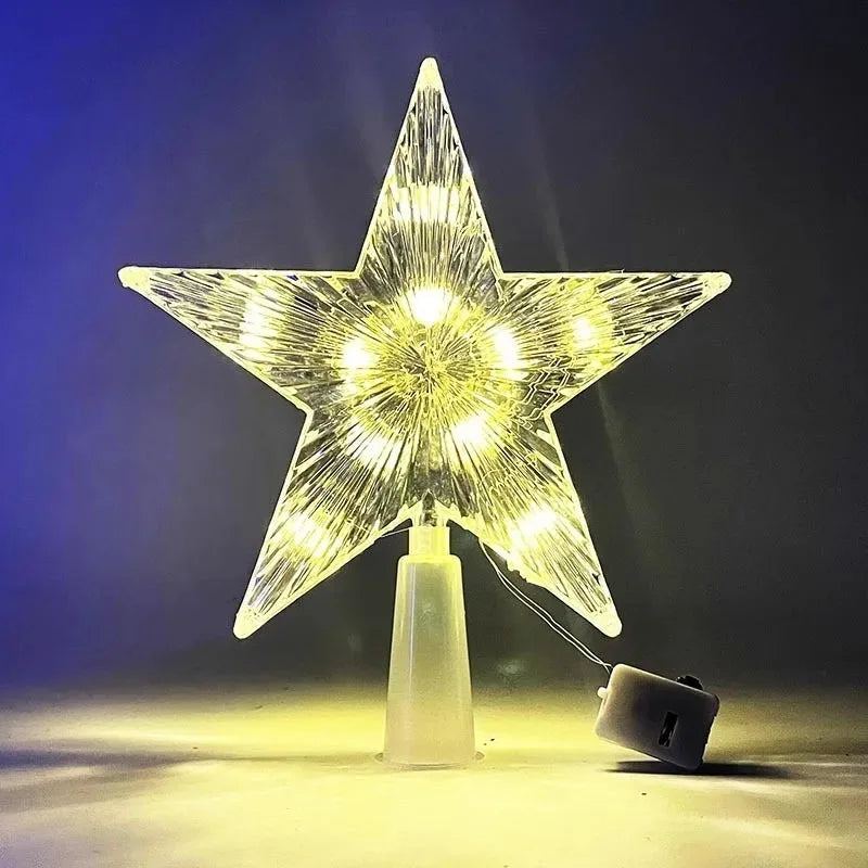 15cm Christmas Tree Decoration Stars Warm White Lights Home Room Decor