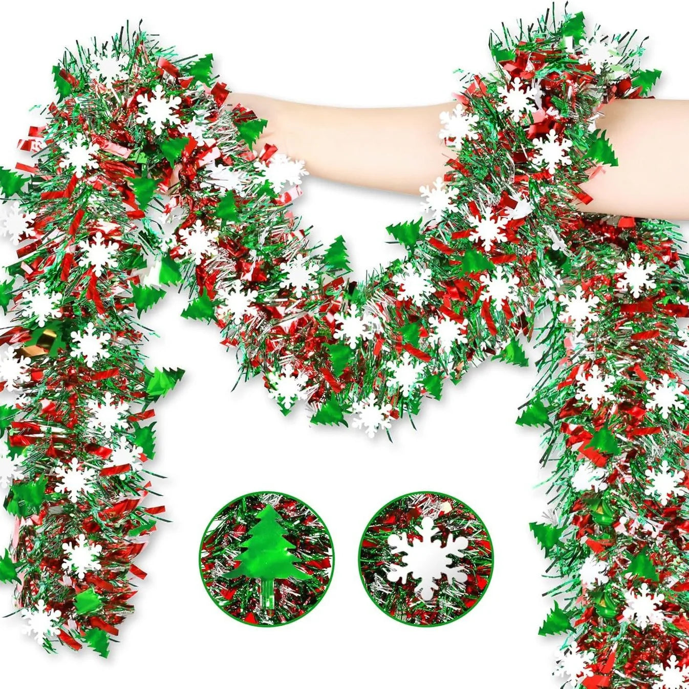 Christmas Tree Decorations Christmas Tinsel Garland Metallic Shiny Garland