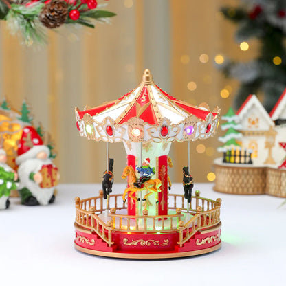 New Christmas gift carousel decoration ornament, music box, LED light