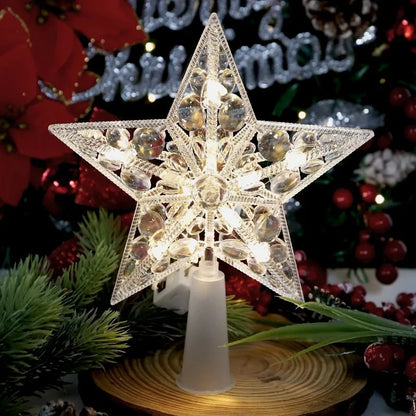 15cm Christmas Tree Decoration Stars Warm White Lights Home Room Decor