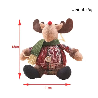 3PCS Retractable Christmas Decorative Dolls Set Reindeer Snowman Santa Claus